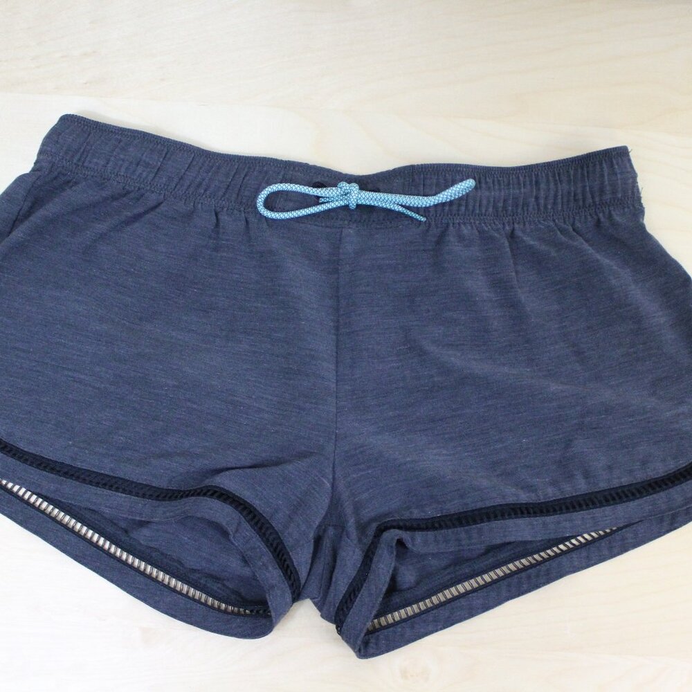 PrAna Raya‎ Shorts Small Blue Heather Elastic Waist Athleisure 2” Inseam
